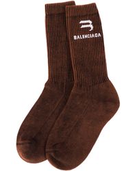 Balenciaga Logo Socks - Brown