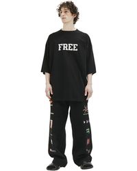 Balenciaga T-shirt With Embroidered Lettering Free - Black