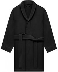 Fear Of God Waffle Cotton Robe In Black