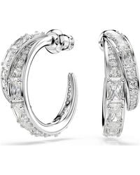 Swarovski - Vienna Hoop Earrings, Mixed Cuts, Rhodium Plated - Lyst