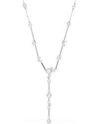 Swarovski - Constella Y Necklace, Crystal Pearl, Round Cuts, Rhodium Plated - Lyst
