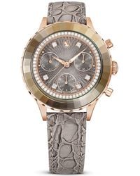 Swarovski - Orologio octea chrono, fabbricato in svizzera, cinturino in pelle - Lyst