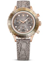Swarovski - Reloj octea chrono, fabricado en suiza, correa de piel - Lyst