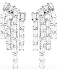 Swarovski - Millenia Rhodium Plated Crystal Chandelier Clip Earrings - Lyst