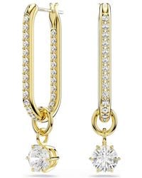 Swarovski - Constella-Tone Plated Drop Earrings - Lyst