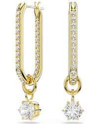 Swarovski - Constella-Tone Plated Drop Earrings - Lyst