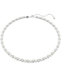 Swarovski - Matrix tennis halskette, kristallperle, rundschliff - Lyst