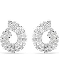 Swarovski - Orecchini a cerchio matrix, tagli arrotondati misti, bianchi, placcato rodio - Lyst
