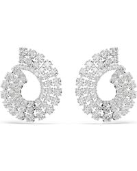 Swarovski - Orecchini a cerchio matrix, tagli arrotondati misti, bianchi, placcato rodio - Lyst