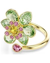 Swarovski - Anello aperto idyllia, taglio misto, fiore - Lyst
