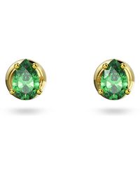 Swarovski - Orecchini A Lobo Chroma, Taglio Pear, Verdi, Finitura Oro 18K - Lyst