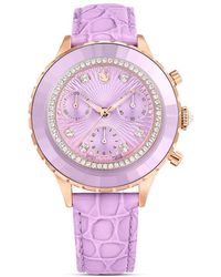 Swarovski - Montre octea chrono, fabriqué en suisse, bracelet en cuir - Lyst