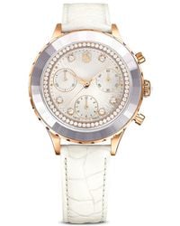 Swarovski - Octea chrono uhr, schweizer produktion, lederarmband - Lyst