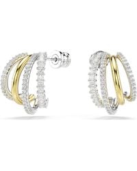 Swarovski - Hyperbola Hoop Earrings, Mixed Cuts, Mini, Mixed Metal Finish - Lyst