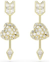 Swarovski - Idyllia drop-ohrhänger, verschiedene schliffe, herz mit pfeil - Lyst