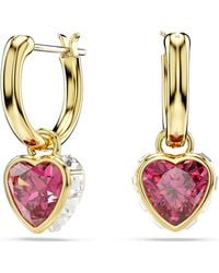 Swarovski - Chroma Drop Earrings, Heart, 18K Finish - Lyst