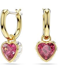 Swarovski - Chroma Drop Earrings, Heart, -Tone Plated - Lyst