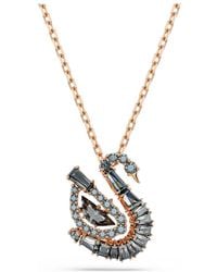 Swarovski - Swan Pendant, Mixed Cuts, Swan, 18K Rose Finish - Lyst