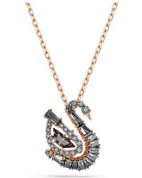Swarovski - Swan Pendant, Mixed Cuts, Swan, 18K Rose Finish - Lyst