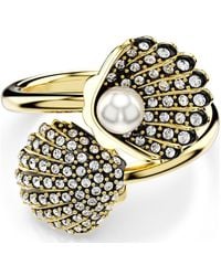 Swarovski - Idyllia offener ring, kristallperle, muschel - Lyst