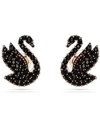Swarovski - Swan Stud Earrings - Lyst