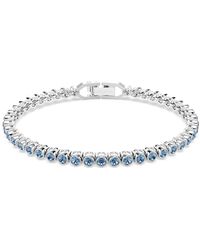 Swarovski - Bracelet tennis imber emily, taille ronde, violet, métal rhodié - Lyst