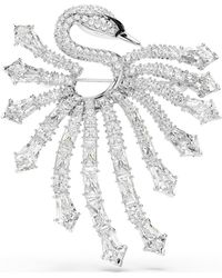 Swarovski - Vienna brosche, verschiedene schliffe, schwan - Lyst
