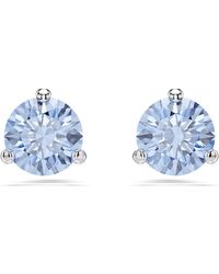 Swarovski - Pendientes de botón solitaire, talla redonda - Lyst