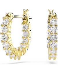 Swarovski - Matrix Vittore-Tone Plated Hoop Earrings - Lyst