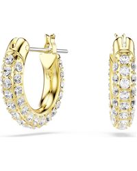 Swarovski - Dextera Hoop Earrings, Pavé, Small, Rhodium Plated - Lyst