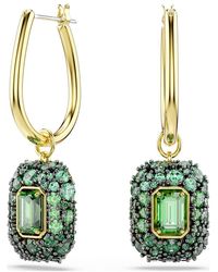 Swarovski - Orecchini Pendenti Sublima, Taglio Ottagonale, Verdi, Finitura Oro 18K - Lyst