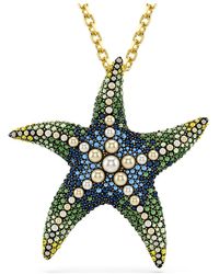 Swarovski - Pendente e spilla idyllia, crystal pearls, stella marina, multicolore, placcato color oro - Lyst