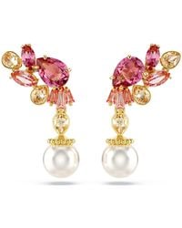 Swarovski - Gema drop-ohrhänger, verschiedene schliffe, kristallperlen, blume - Lyst
