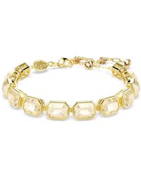 Swarovski - Pulsera tennis millenia, talla octogonal, caramelo, baño tono oro - Lyst