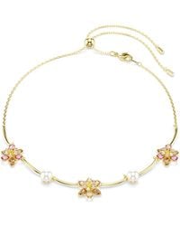 Swarovski - Collana idyllia, crystal pearl, taglio misto, fiore - Lyst