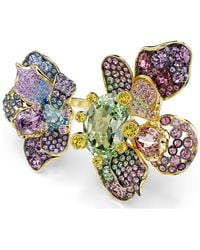 Swarovski - Anello idyllia, taglio misto, pavé, fiore - Lyst