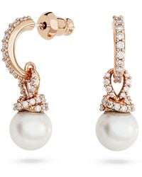 Swarovski - Originally Drop Earrings, Crystal Pearl, 18K Rose Finish - Lyst
