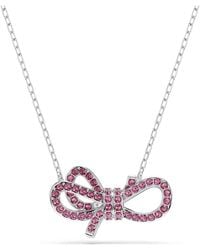 Swarovski - Lifelong Bow Pendant, Bow, Rhodium Plated - Lyst