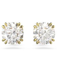 Swarovski - Solitaire Ohrringe, weiss, rhodiniert - Lyst