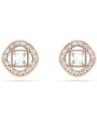 Swarovski - Angelic Square Stud Earrings, Square Cut, 18K Rose Finish - Lyst