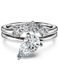 Swarovski - Galaxy Ring, Set (2) Lab-Grown Diamonds 1.4 Ct Tw, Pear Shape, 14K - Lyst