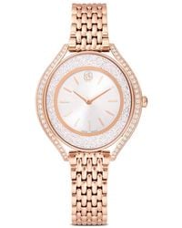 Swarovski - Crystalline Aura Watch, Swiss Made, Metal Bracelet, Rose-Tone Finish - Lyst