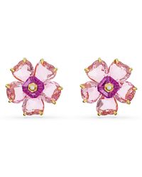 Swarovski - Florere Stud Earrings, Flower, -Tone Plated - Lyst