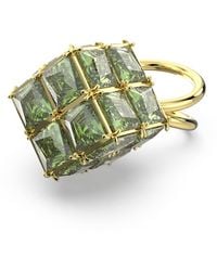Swarovski - Anello Cocktail Curiosa, Taglio Squadrato, Placcato Color Oro - Lyst