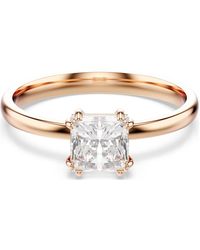 Swarovski - Attract Ring, Square Cut, 18K Rose Finish - Lyst