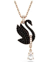 Swarovski - Swan Pendant Necklace - Lyst