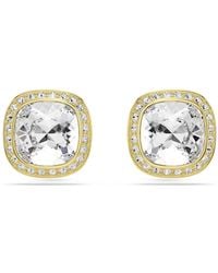 Swarovski - Orecchini A Lobo Una Angelic, Taglio Cushion, Bianchi, Finitura Oro 18K - Lyst