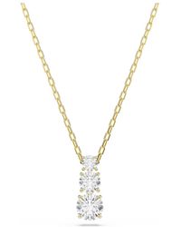 Swarovski - Stilla Attract-Tone Plated Pendant Necklace - Lyst
