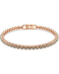 Swarovski - Bracciale tennis imber emily, taglio round, nero, placcato color oro rosa - Lyst