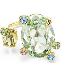 Swarovski - Anello aperto gema, taglio misto, multicolore, placcato color oro - Lyst